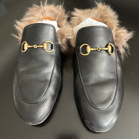 Gucci Princetone Fur Mules - Picture 2 of 6